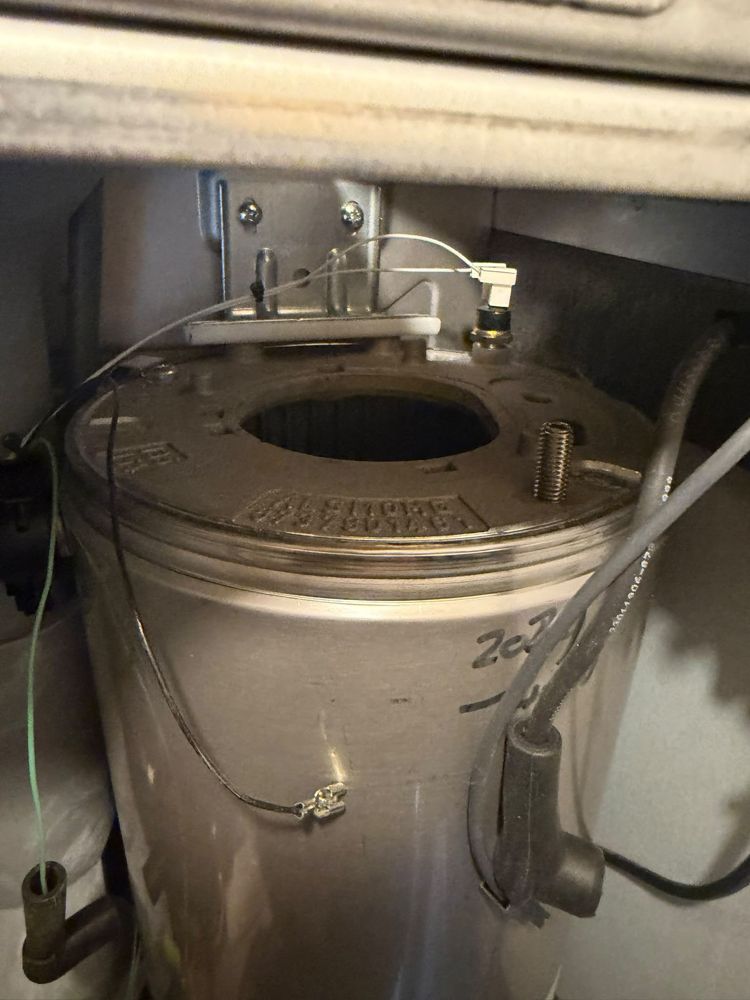 Inside a boiler with the burner removed